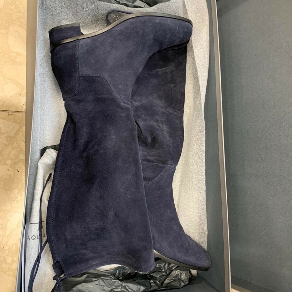 Aquatalia Lisabetta Dress Suede Navy Boots